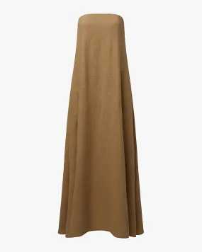 warm tones Textured Surface A-line Strapless Midi Dress