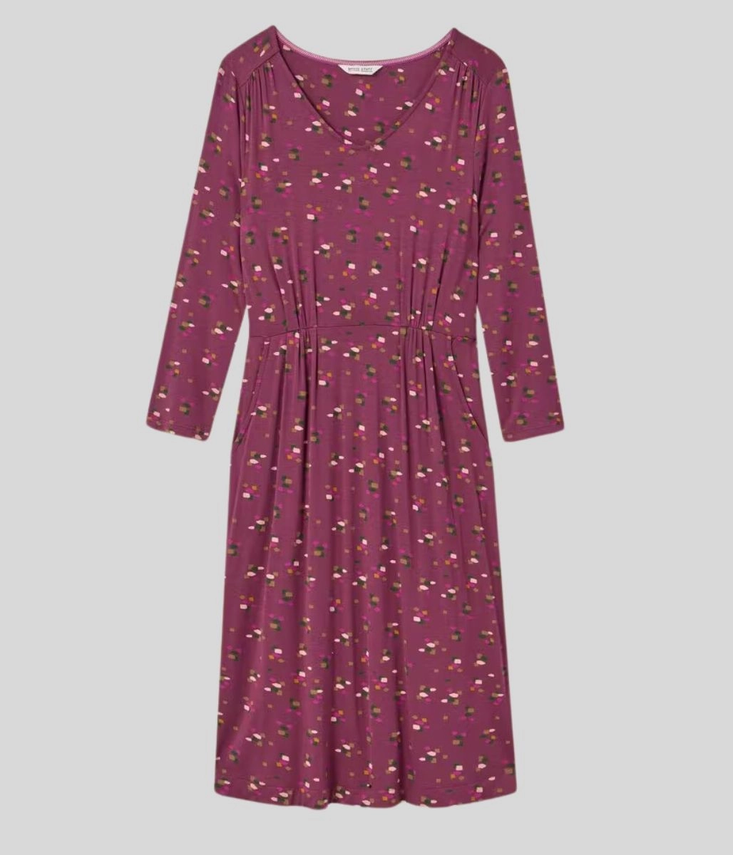 Tallie Plum Print Midi Dress Versatile Look