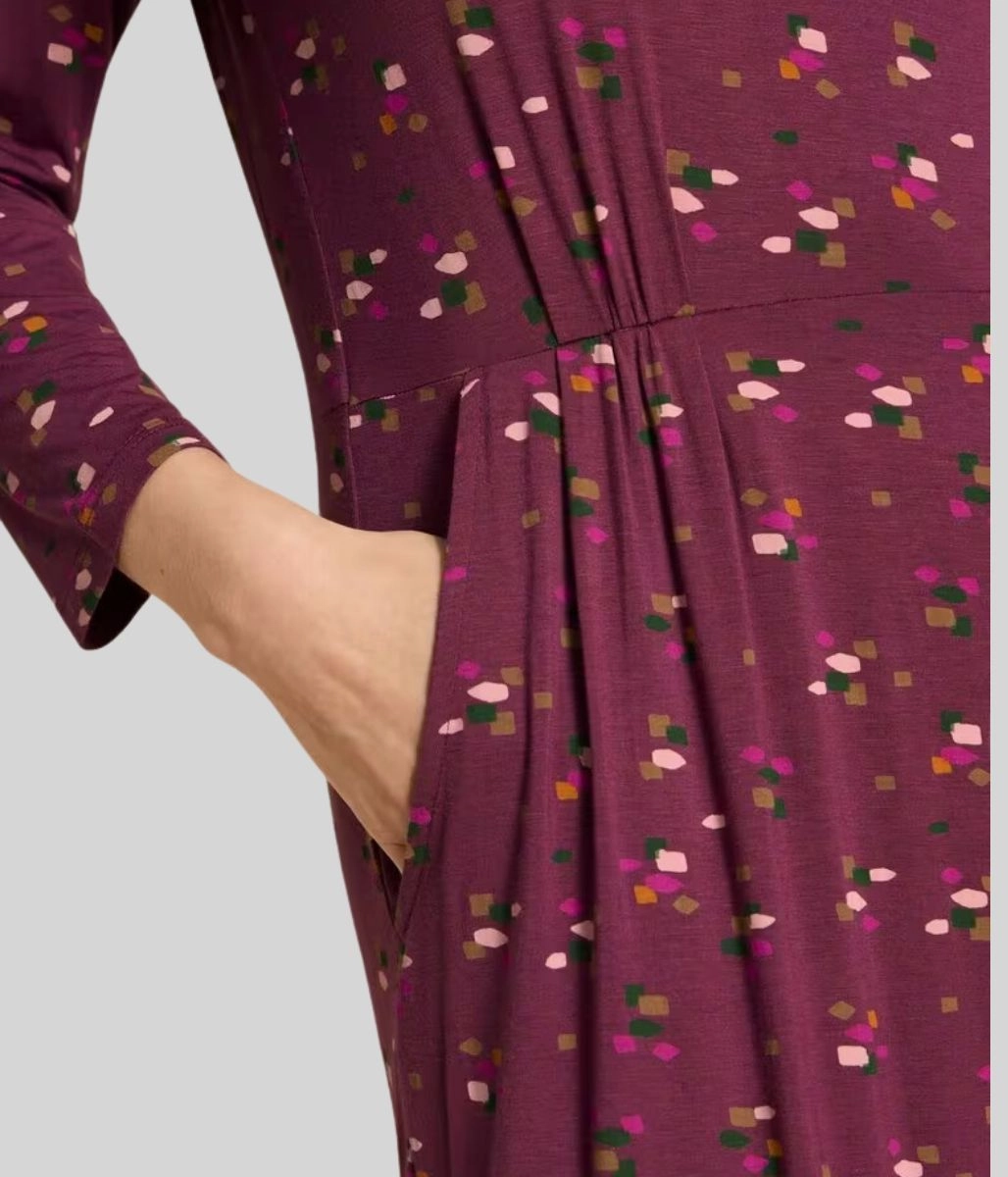 Simple Flow Tallie Plum Print Midi Dress