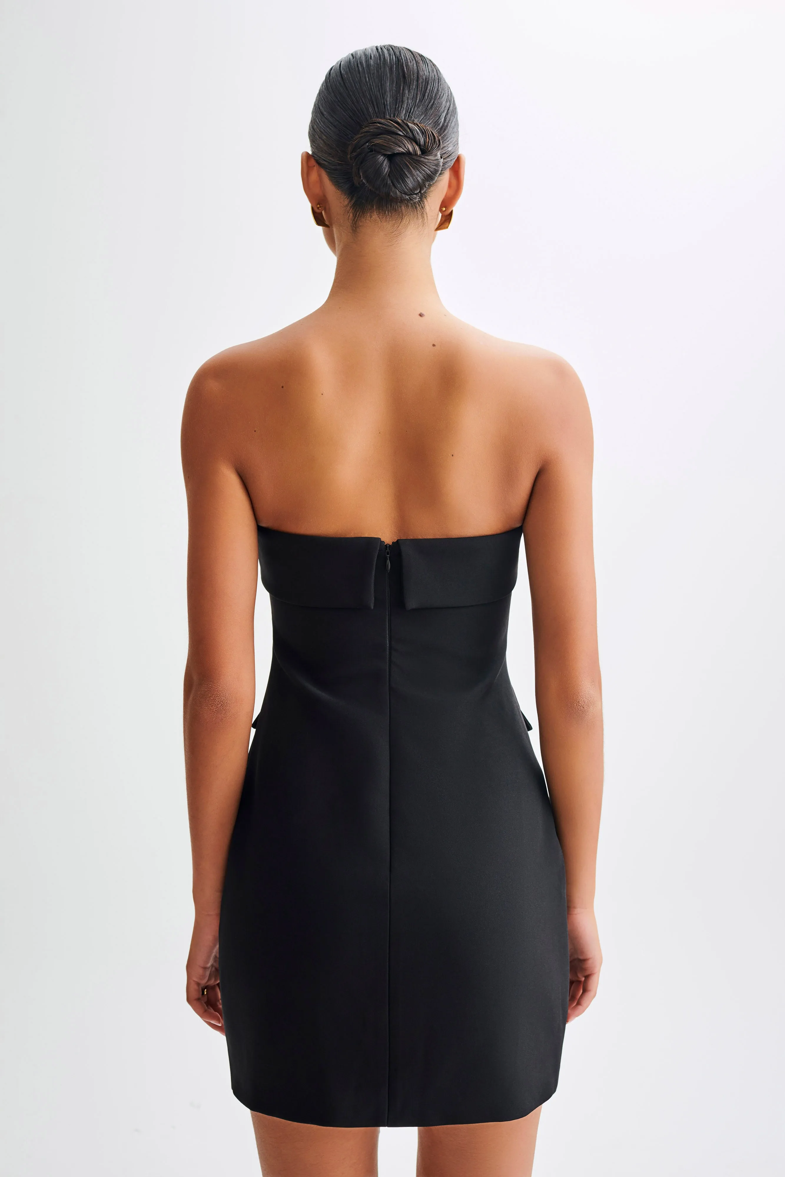 Abbie Strapless Suiting Mini Dress - Black Subtle Comfort Everyday Ready