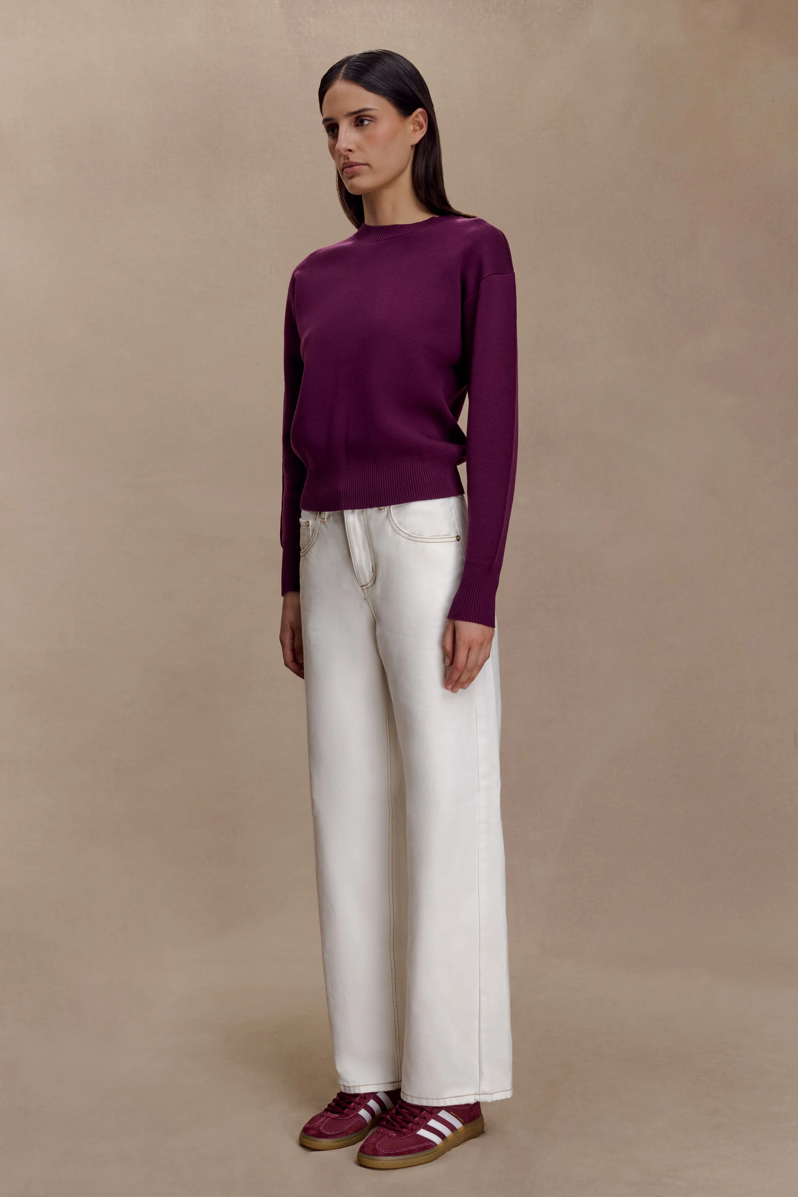 Cool Climate AbrasionResistantSurface Braxton Cozy Knit Jumper - Plum