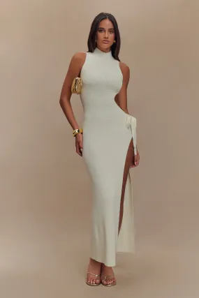 Stephanie Cut Out Knit Maxi Dress - Ivory Casual Style All Inclusive