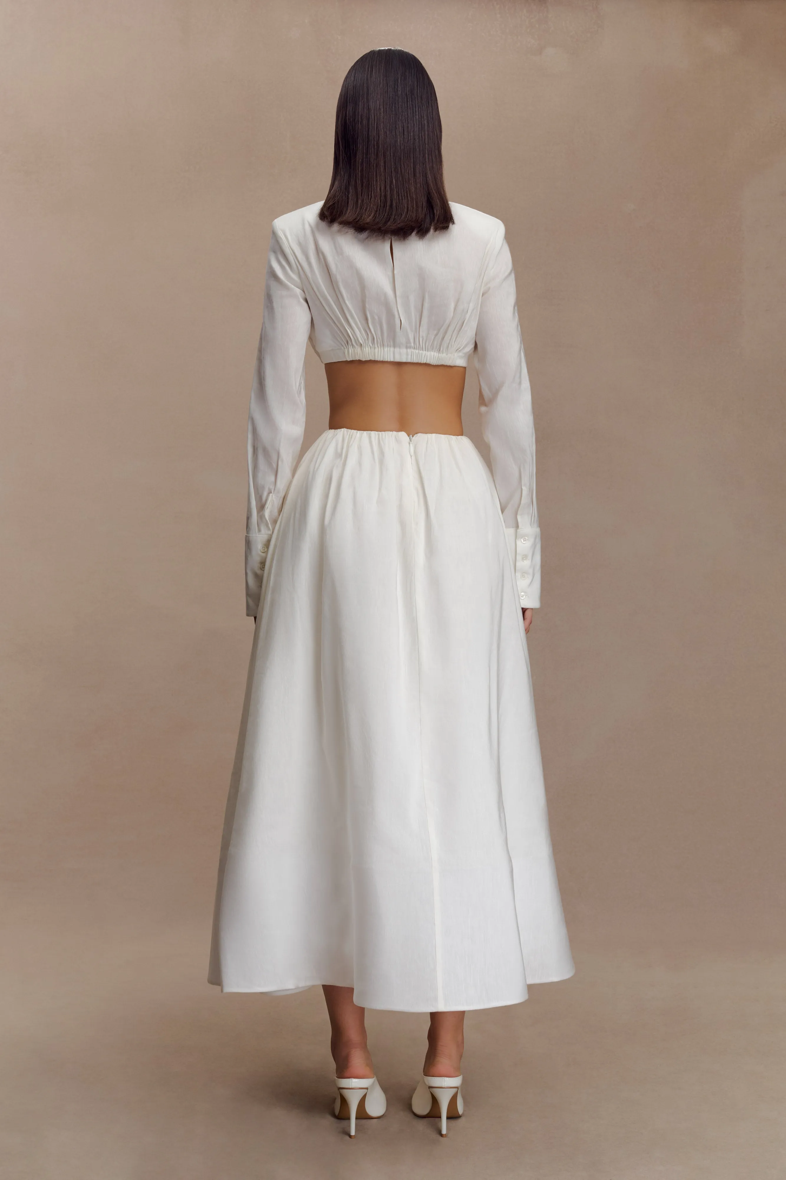 Greta Gathered Maxi Skirt - White Chic Appeal Daily Wear