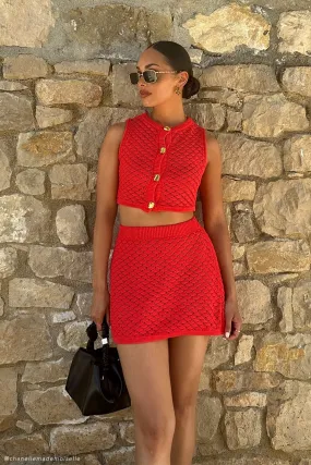 Lorenza Knit A-Line Mini Skirt - Pomegranate Street Inspired TaglessLabel