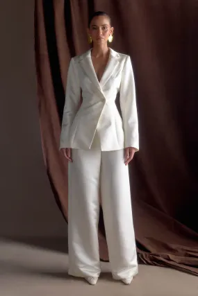 Outdoor Adventure Ada Satin Straight Leg Pant - Ivory