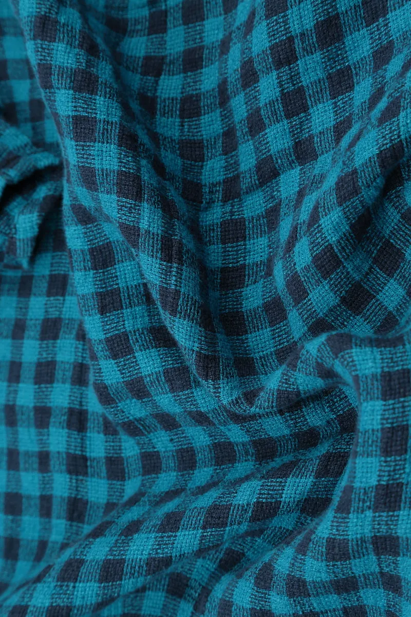 Strappy Blue Check Linen Jumpsuit Practical Fit