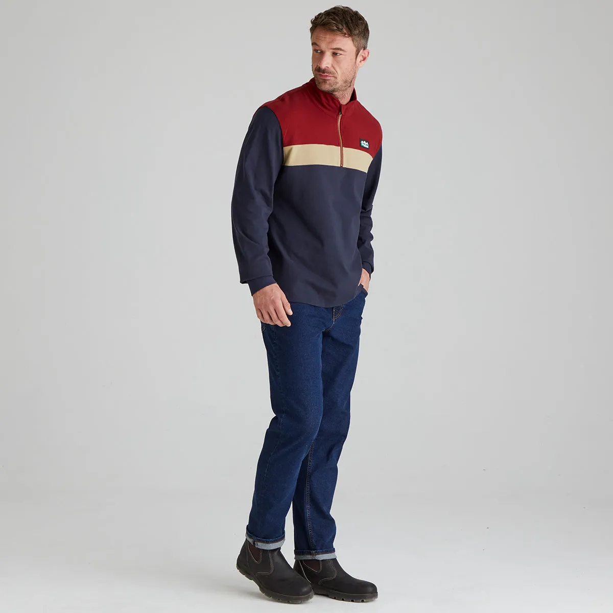 HighDensity Knit Ultraviolet Protection Finish Backslider Rugby Top Navy Multi