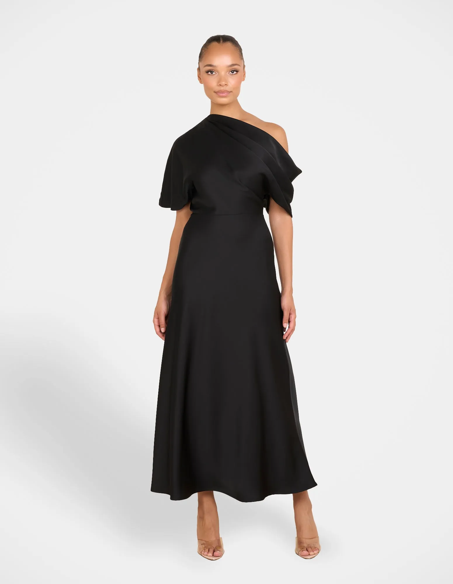 Semi Sheer Agatha Off Shoulder Midi Dress