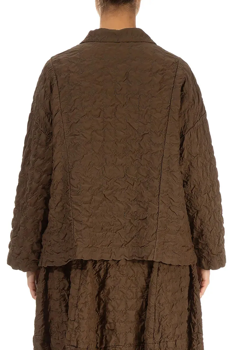 Aged Copper Pleated Silk Bamboo Jacket Durable Water Repellent
