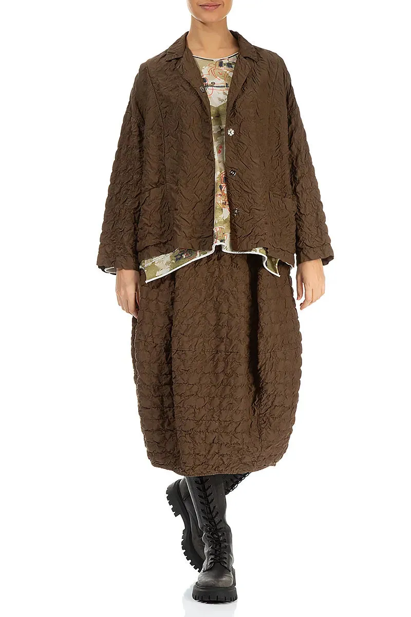 Vegan Leather Accents Friction Reducing Lining Aged Copper Pleated Silk Bamboo Jacket