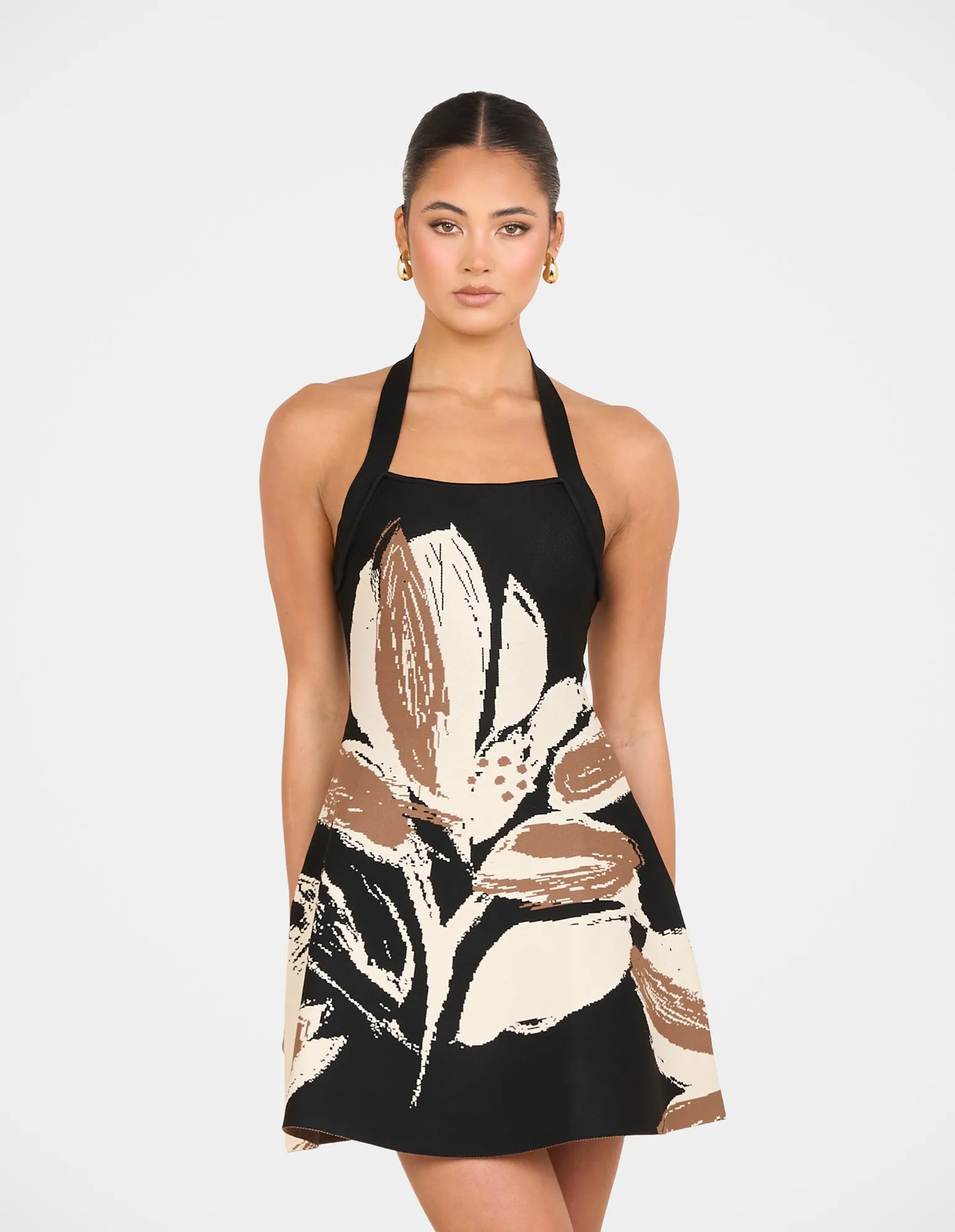 Classic Layers Aislyn Halter Knit Mini Dress