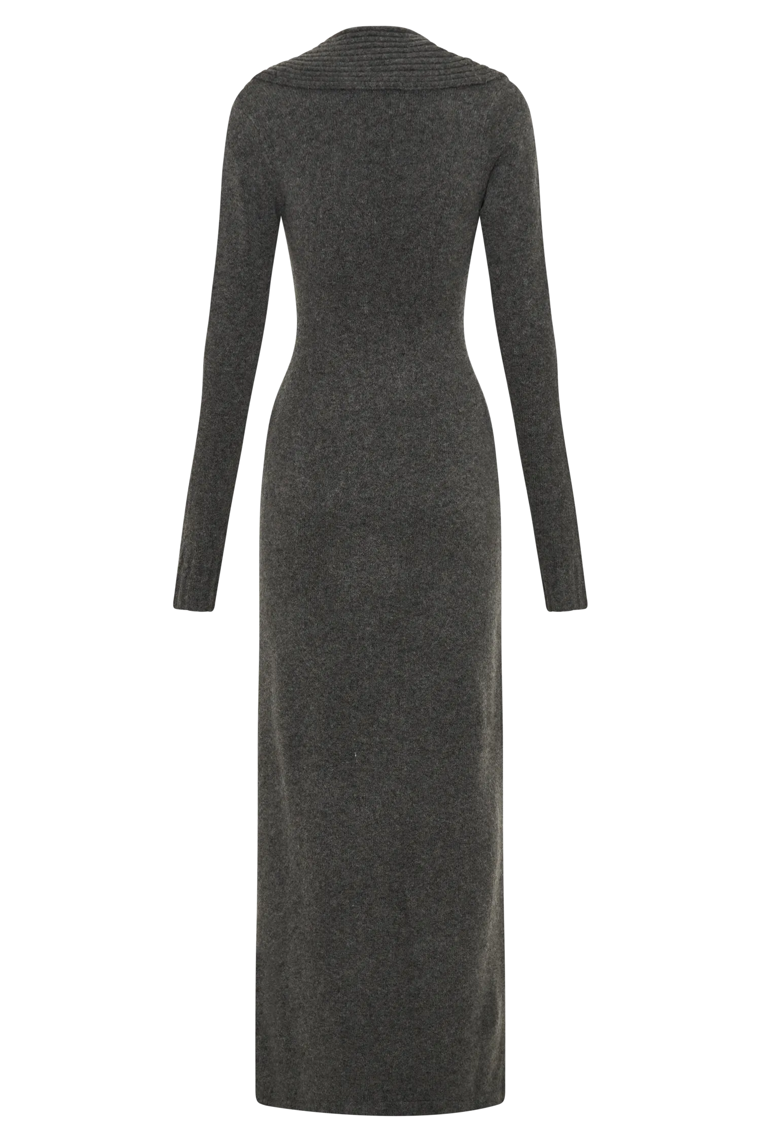 Bust-Enhancing Smooth-Lining Alessandra Reversible Knit Maxi Dress - Charcoal Marle