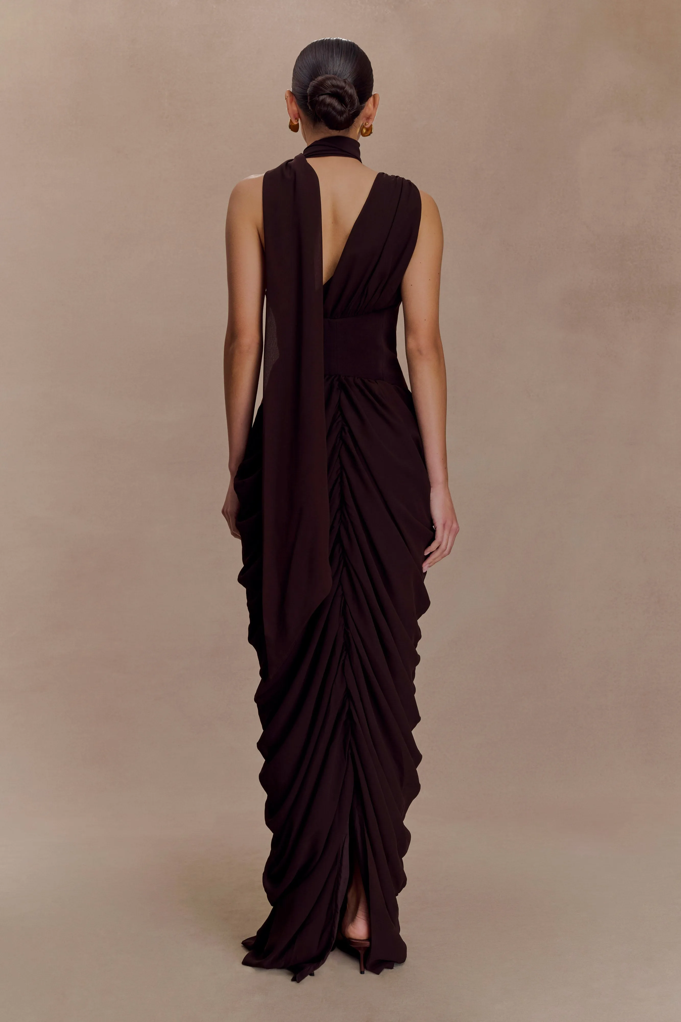 Easy Match Alex Chiffon Maxi Dress - Cacao Brown