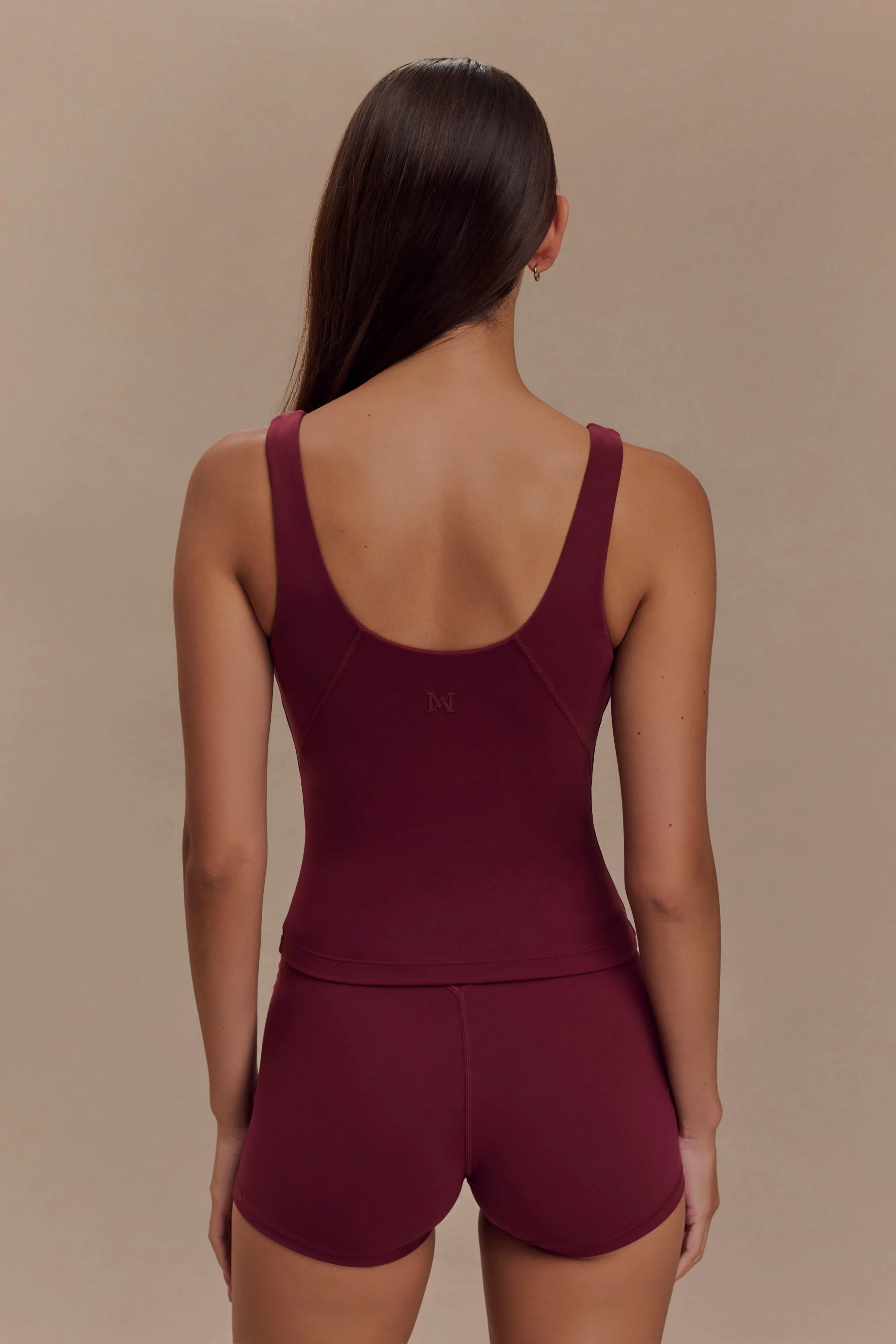 Alexandra Yoga Top - Burgundy Tapered Cut