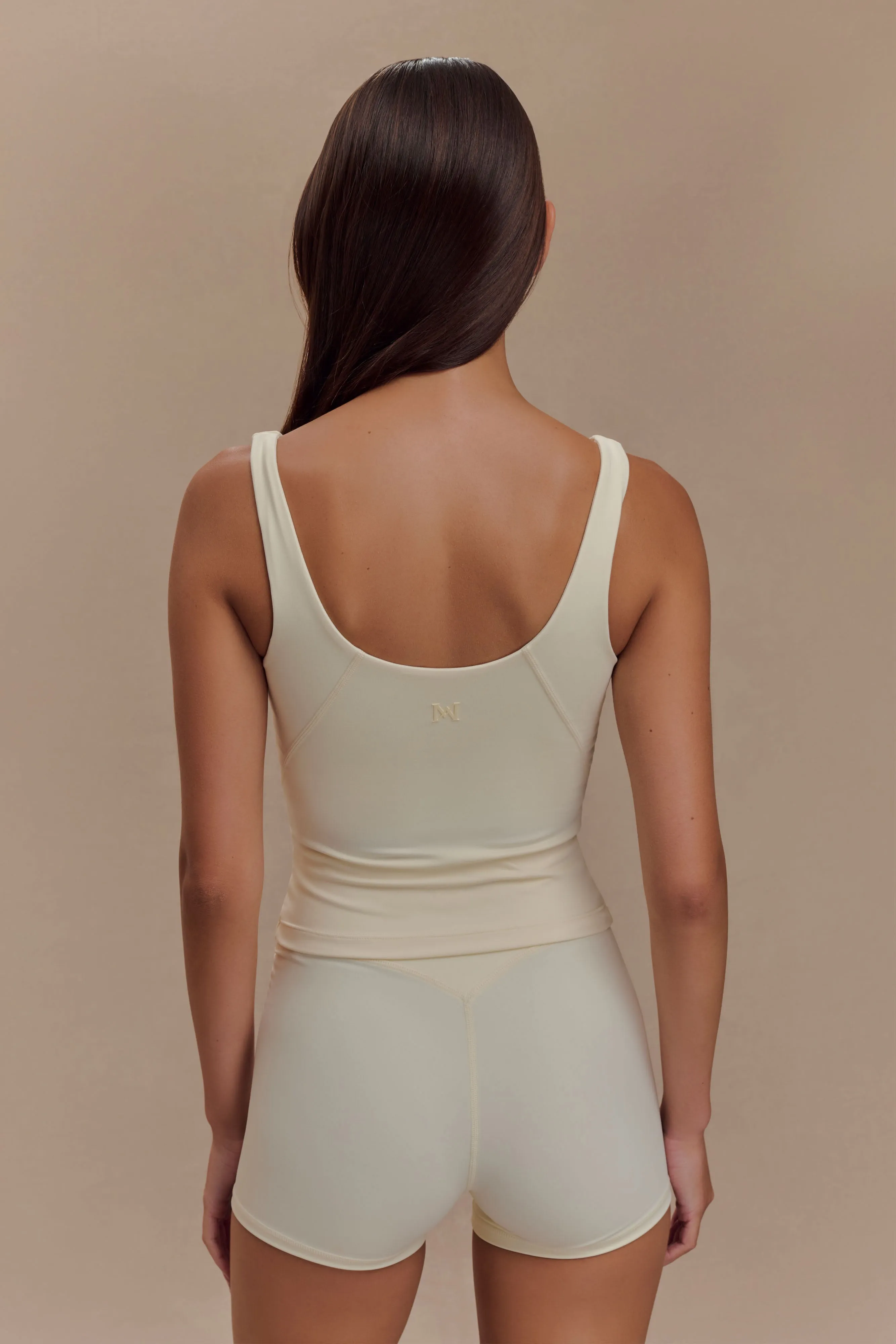Anti Pilling Fabric SoftInteriorLining Alexandra Yoga Top - Ivory