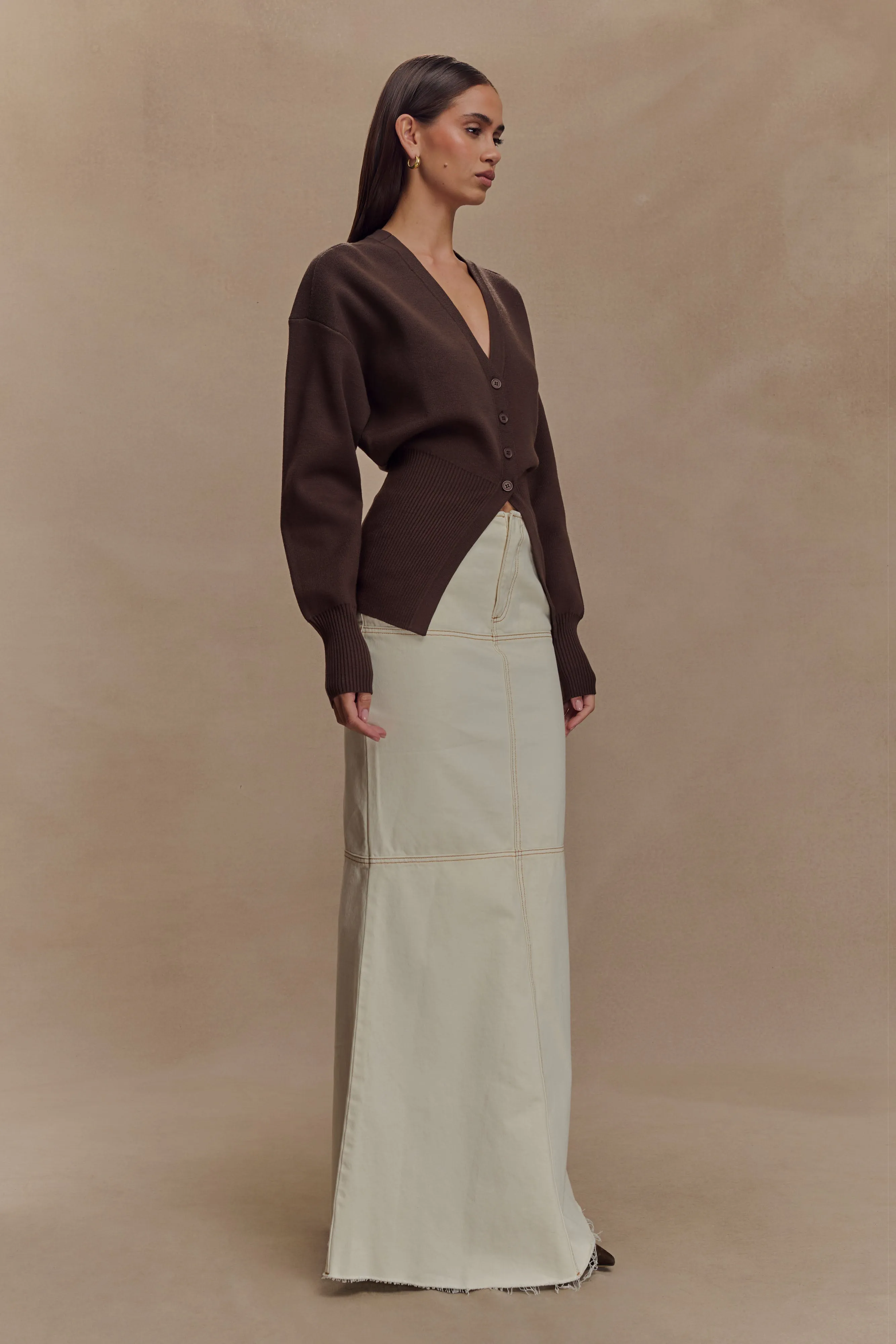 Alexia Buttoned Oversized Cardigan - Dark Chocolate Rugged Daily Style