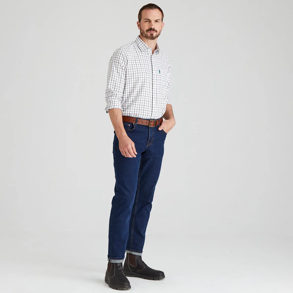 Men's Sedgebrook Shirt Deep Forest Yarn Dye Stripe Layered Neckline
