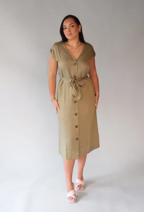 Soft Stretch ALOE WOVEN MIDI DRESS