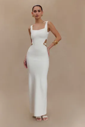 Baby-Shower Alysanne Cut Out Knit Maxi Dress - White