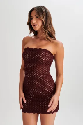Calm Finish Amadea Lace Mini Dress - Plum