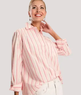 Workwear Essentials Amilla Pink Striped Shirt