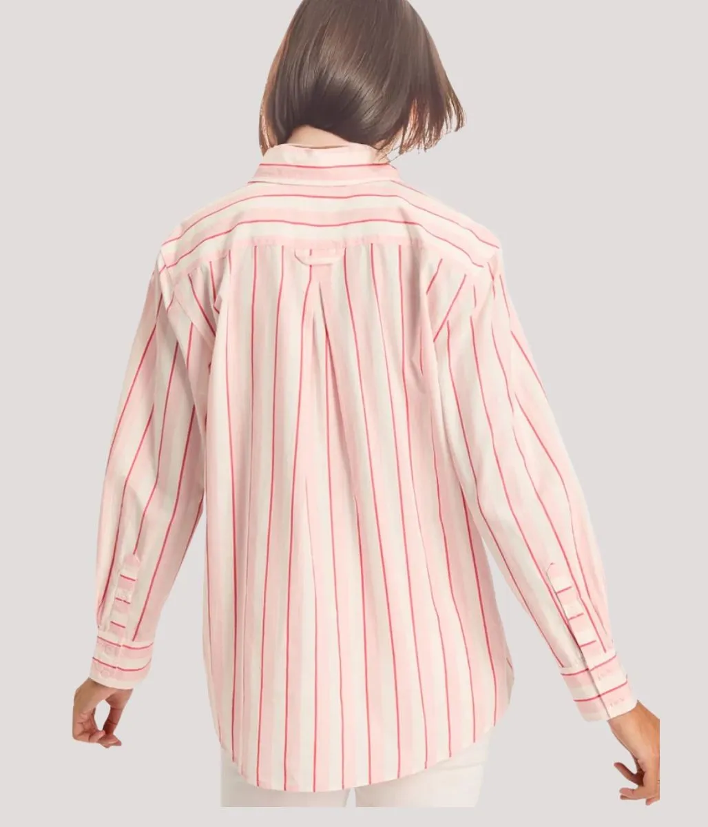 Amilla Pink Striped Shirt Flexible Outerwear