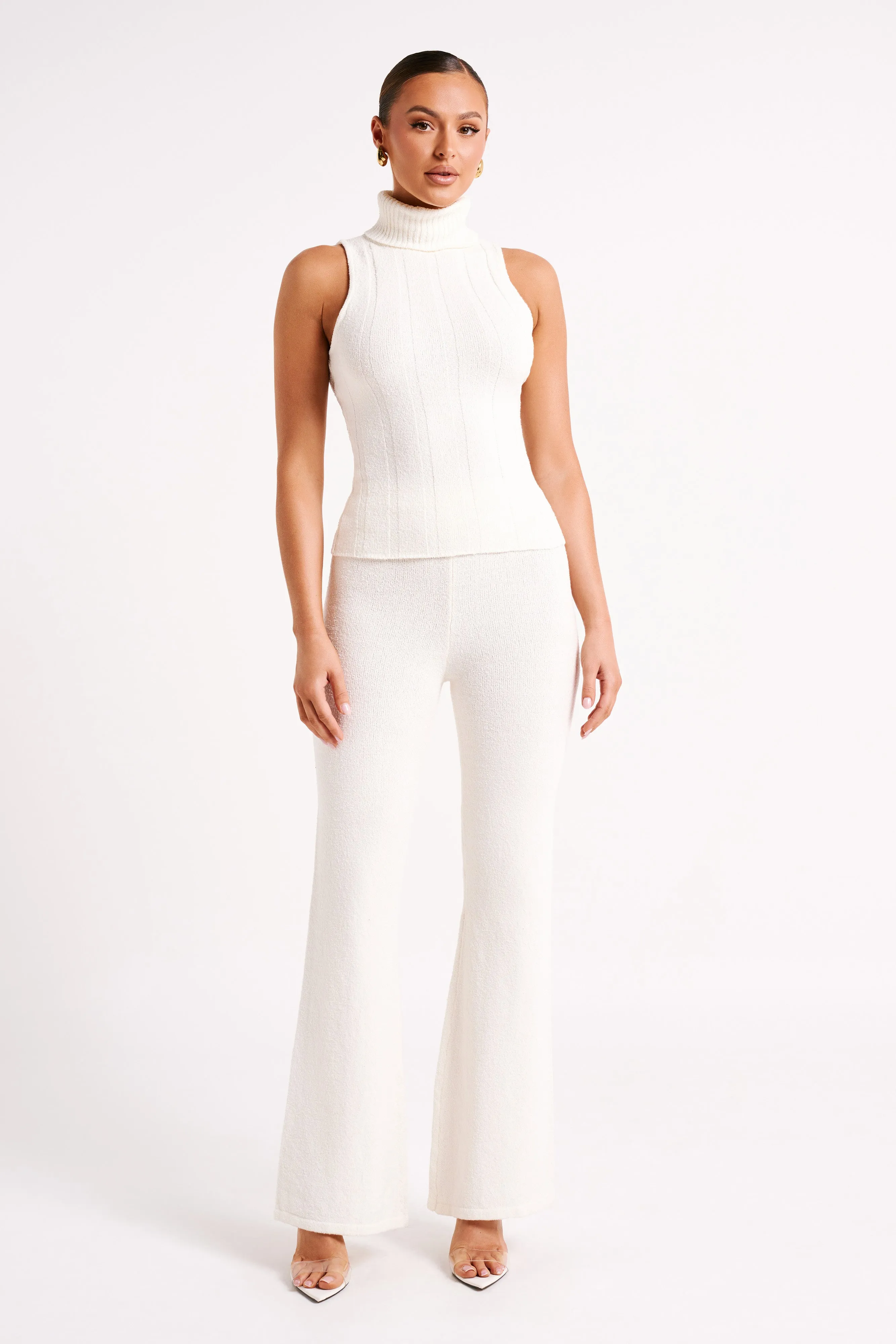 AdjustableDrawstring Angelina Knit Pants - Ivory