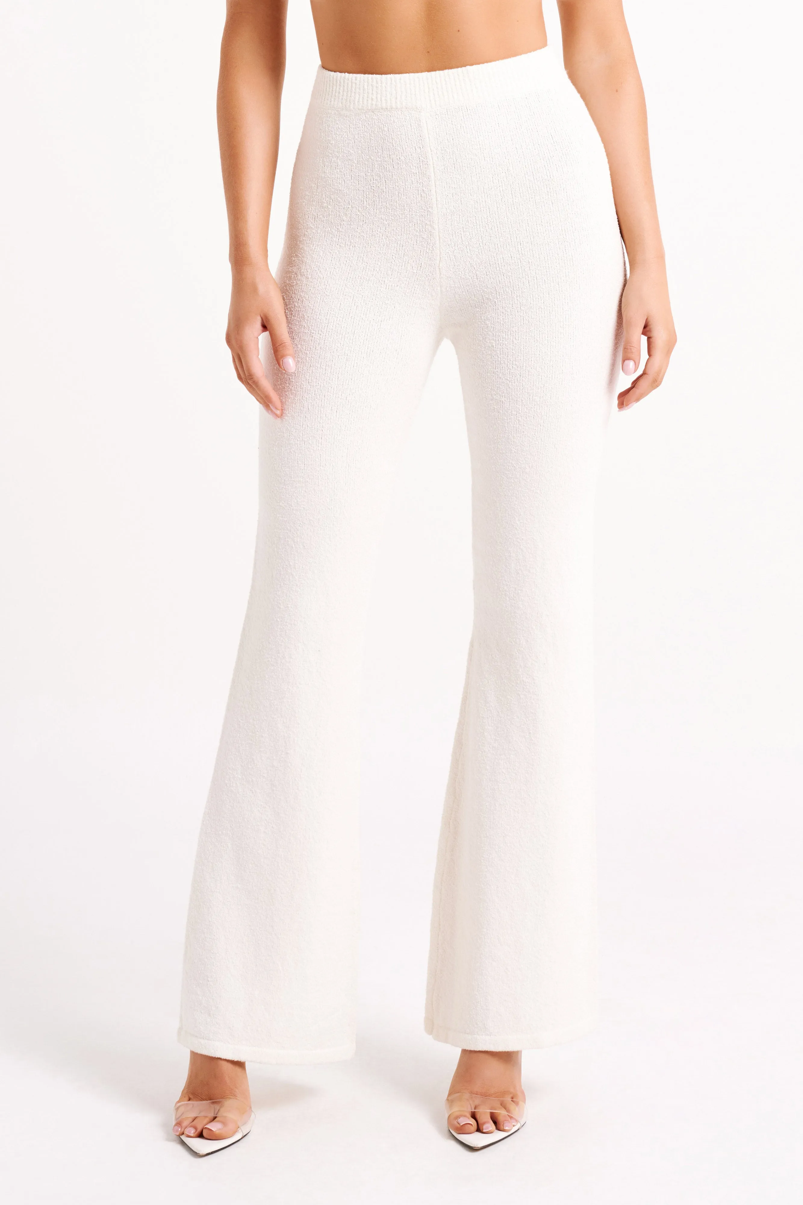 Solid shade Breathable Stretch Angelina Knit Pants - Ivory