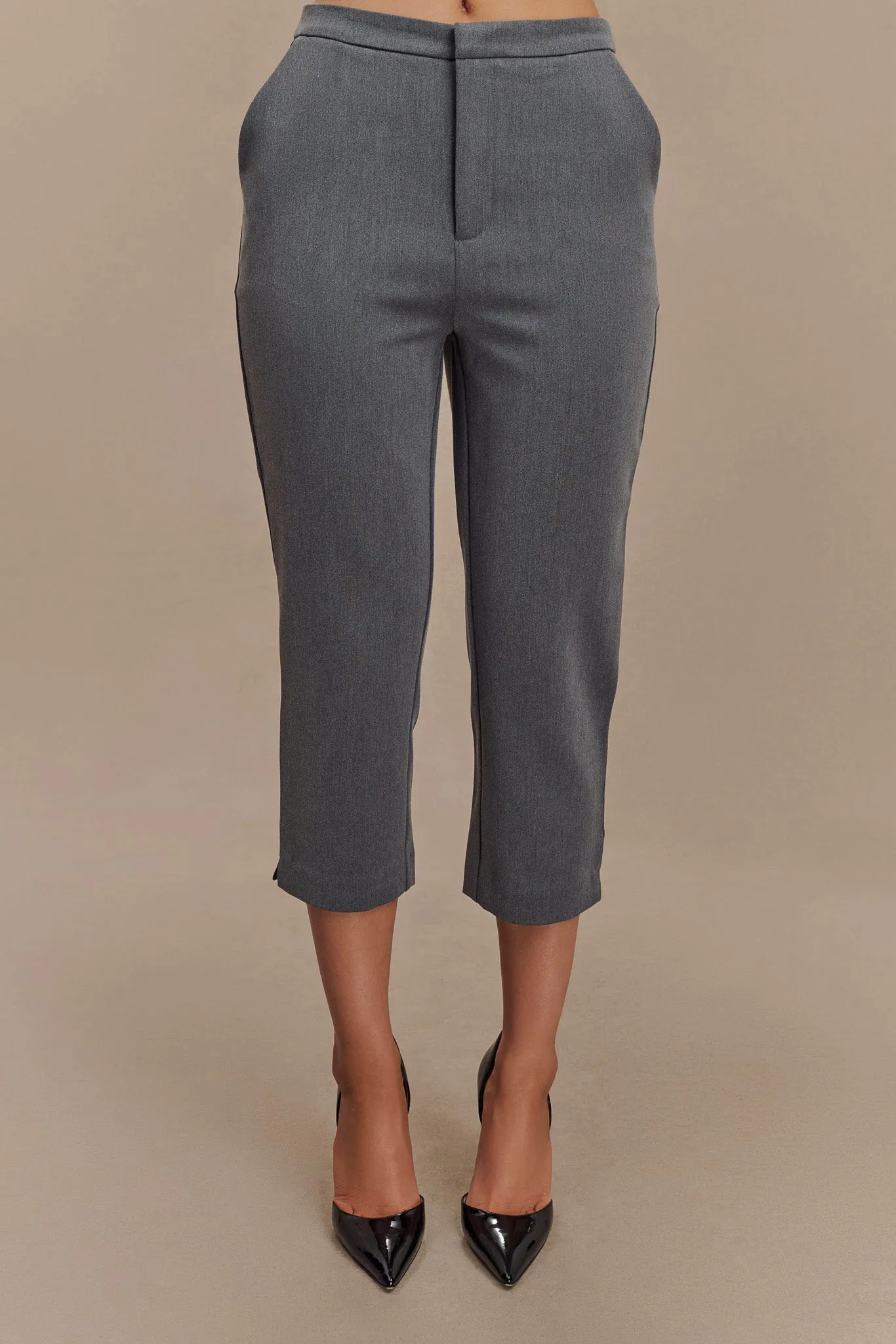 Day Adventure Anne Fitted Capri Pants - Charcoal Marle
