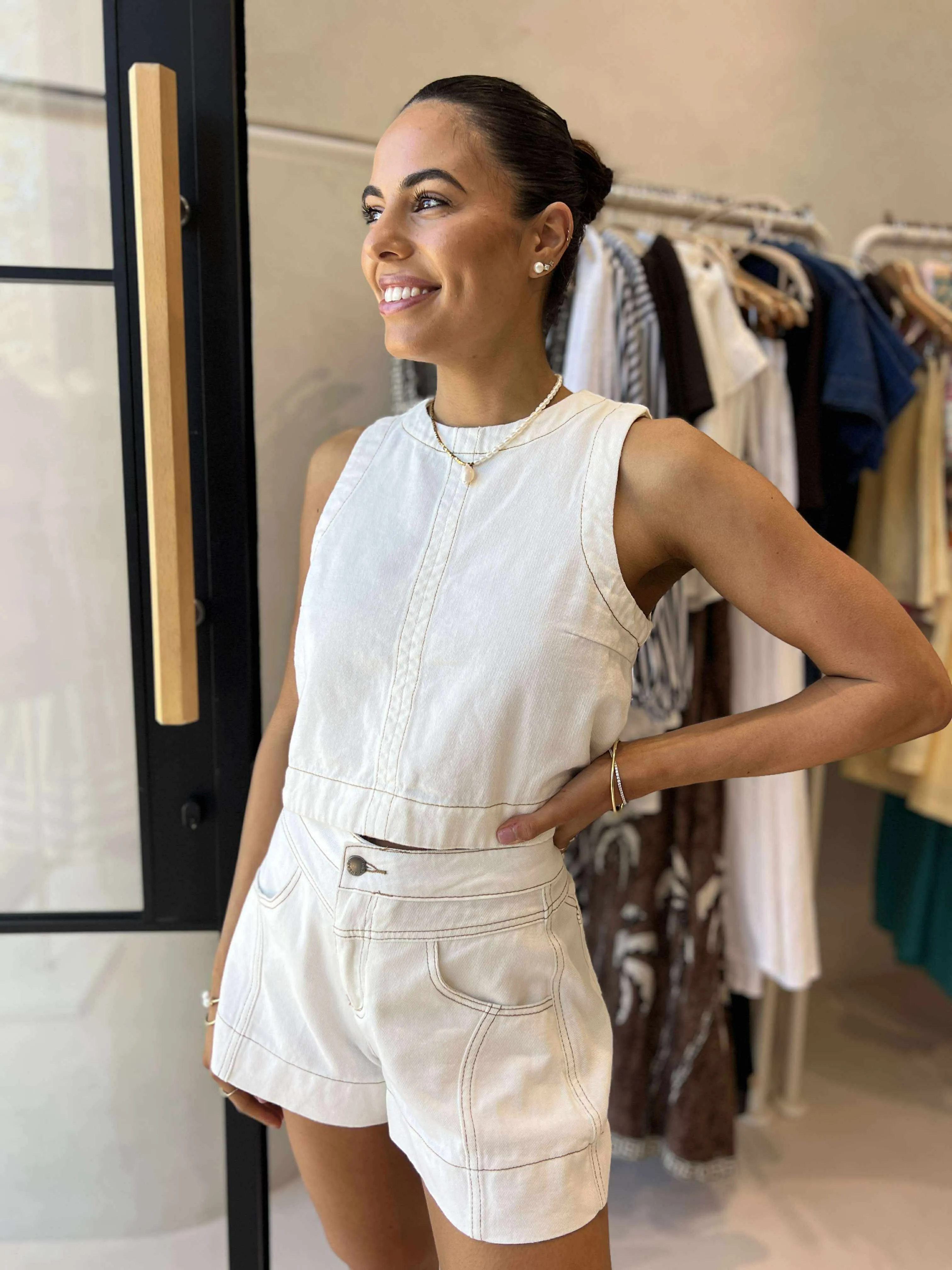 TANNER STITCH TOP Recycled Material Blend All Purpose Casual Cut