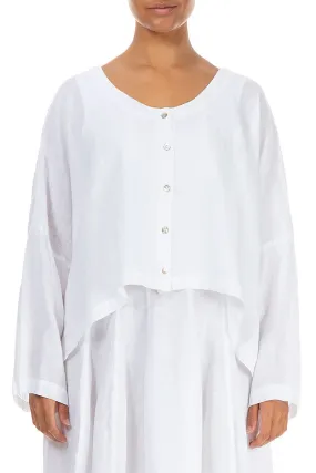 Cozy Comfort Airtight Seam Sealing Loose White Linen Jacket