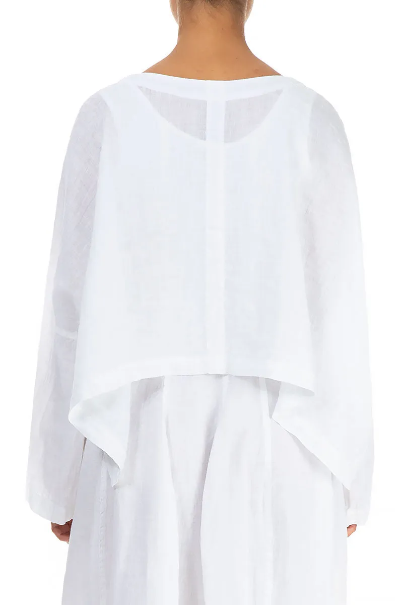 Loose White Linen Jacket Flexible Shoulder Panels Softshell Material