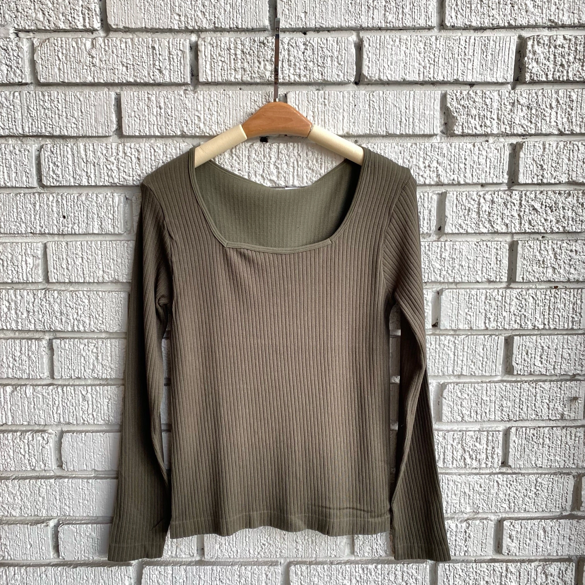 UV - Protected EDA Ribbed Square Neck Top