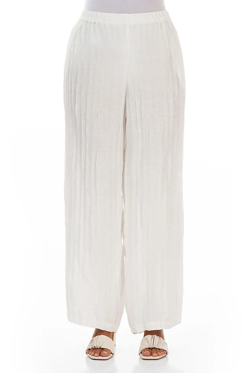 Straight Crinkled Off White Trousers Core Movement