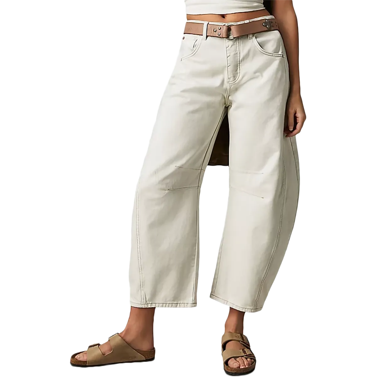 Seam-Free Women's Good Luck Mid Rise Barrel Jeans