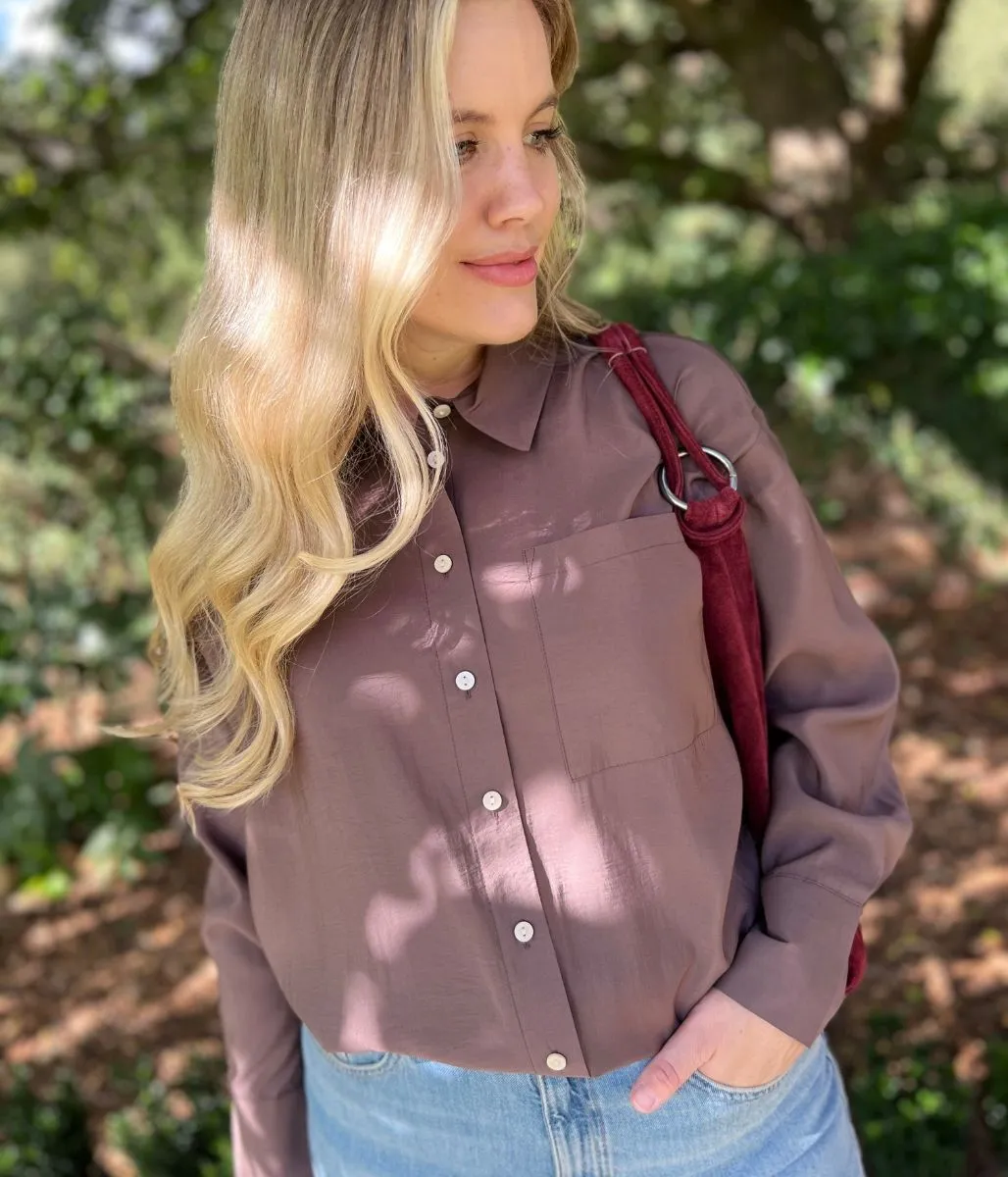 Brown Modal Relaxed Shirt Tagless Labeling