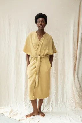 Understated Glam Aspyn Organic Cotton Robe in Straw