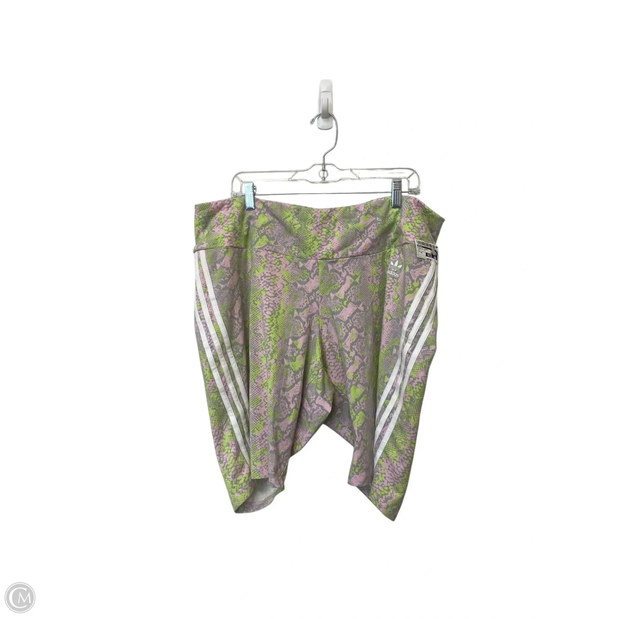 Seamless Waistband Semi-formal Athletic Shorts By Adidas In Green & Pink, Size: 4x