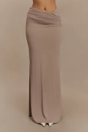 Jules Recycled Nylon And Mesh Maxi Skirt - Taupe ErgonomicArticulatedDesign Ultimate Comfort