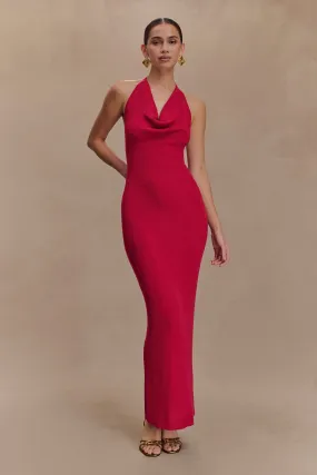 Ayella Cowl Knit Maxi Dress - Raspberry NonSlipClosure Smooth Surface