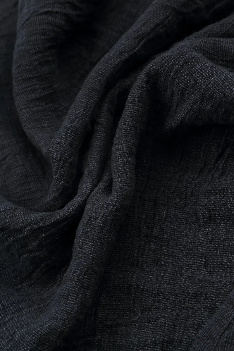 Back Pockets Slate Blue M??lange Linen Trousers Trendy Layering Organic Cotton