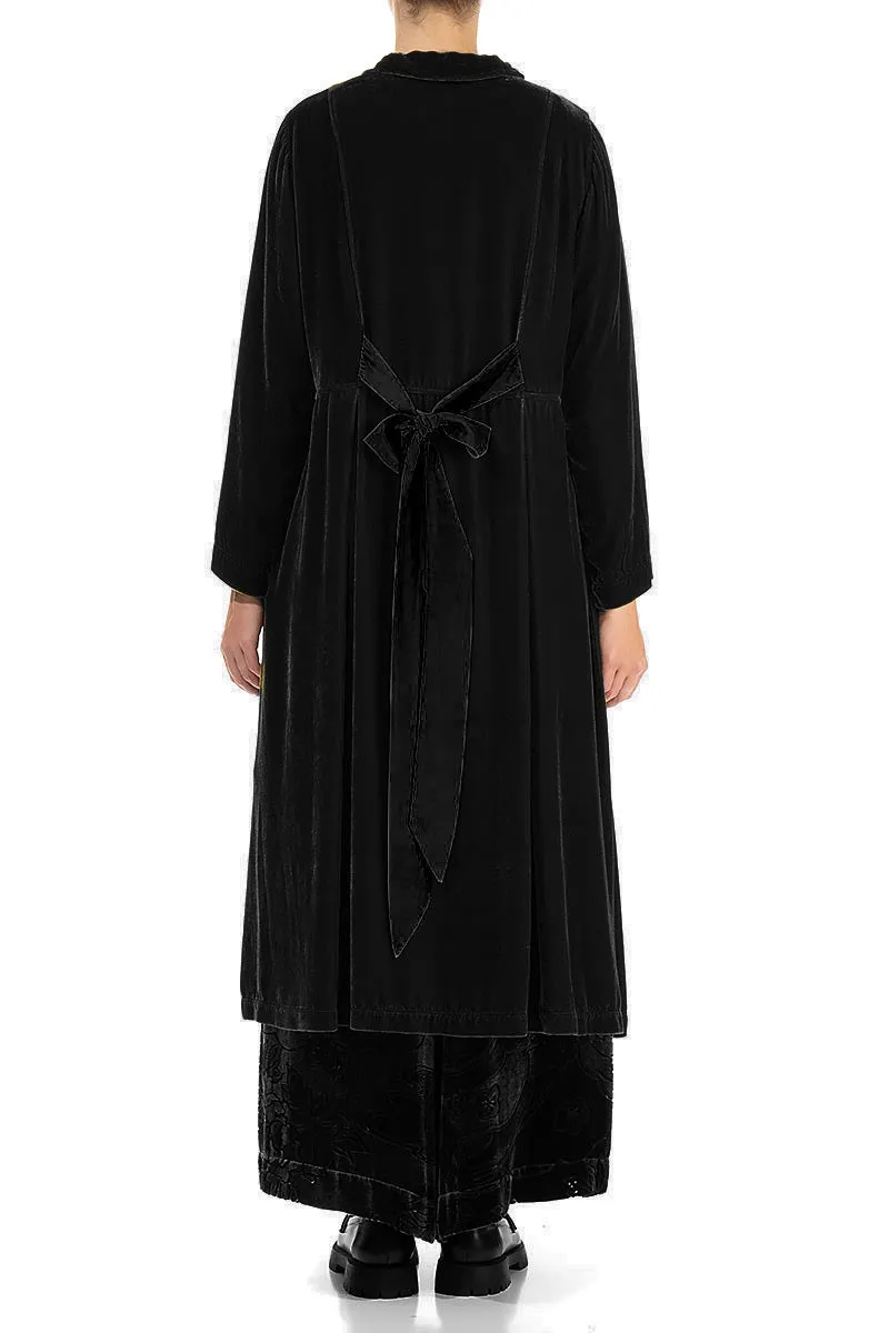 Back Tie Black Silk Velvet Jacket Noise Reducing Hardware Weight Distribution System