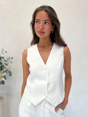BALA VEST - WHITE Flatlock Seam Technique