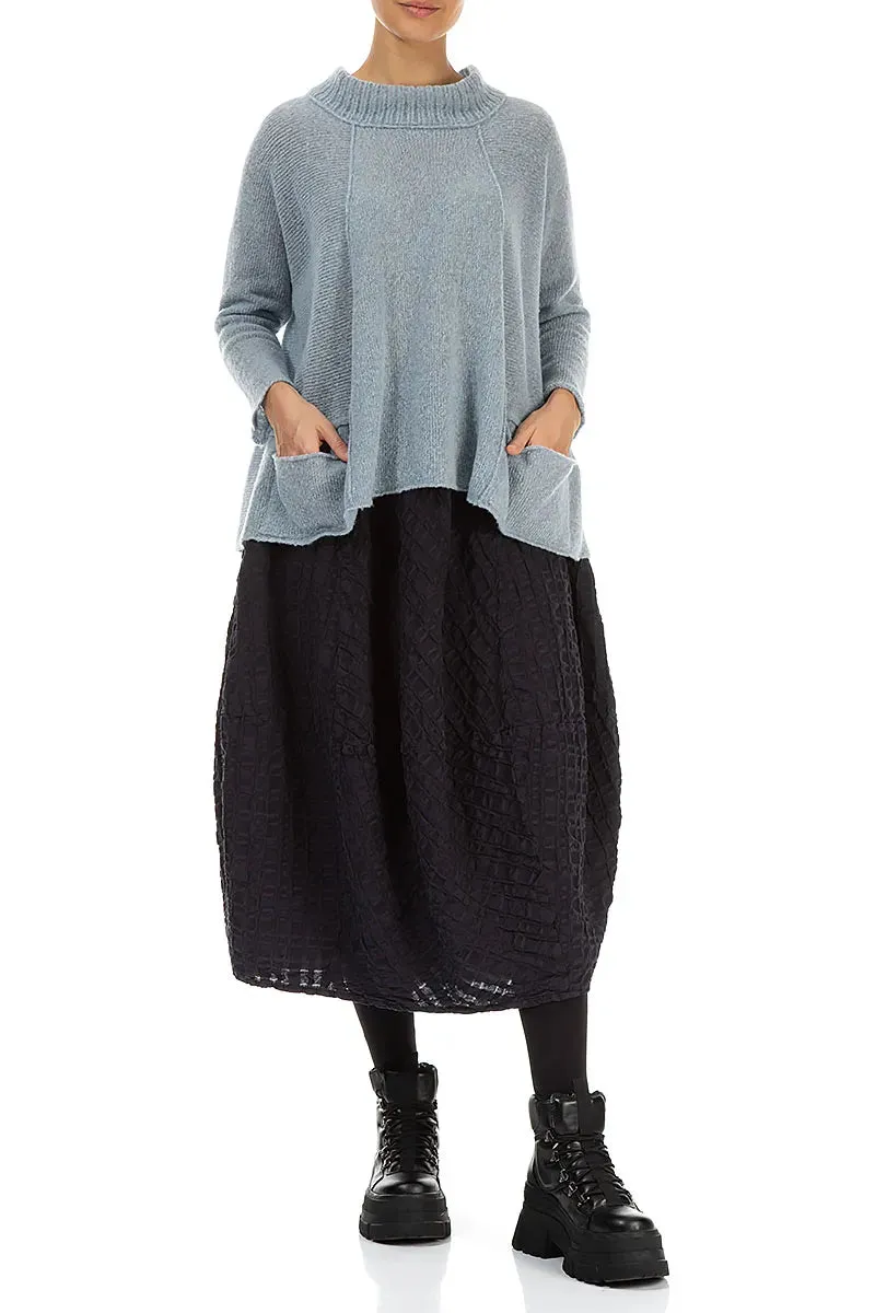 Balloon Black Checkered Linen Cotton Skirt Stylish Choice