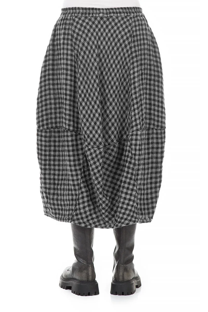 Balloon Grey Check Linen Skirt Editorial Look
