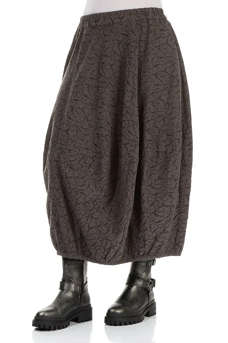 Balloon Ornamented Forest Brown Silk Cotton Skirt Fashion Details Easy Motion