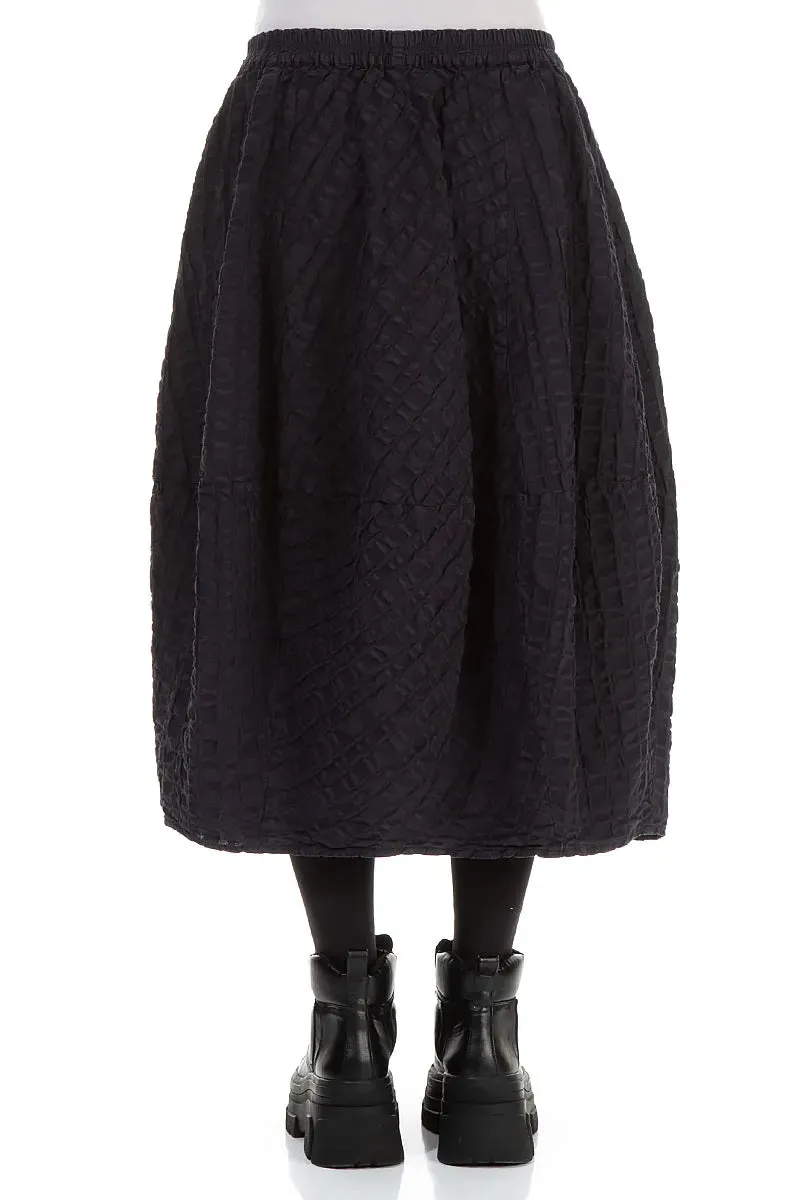Animal Print Young adult Balloon Slate Blue Checkered Linen Cotton Skirt