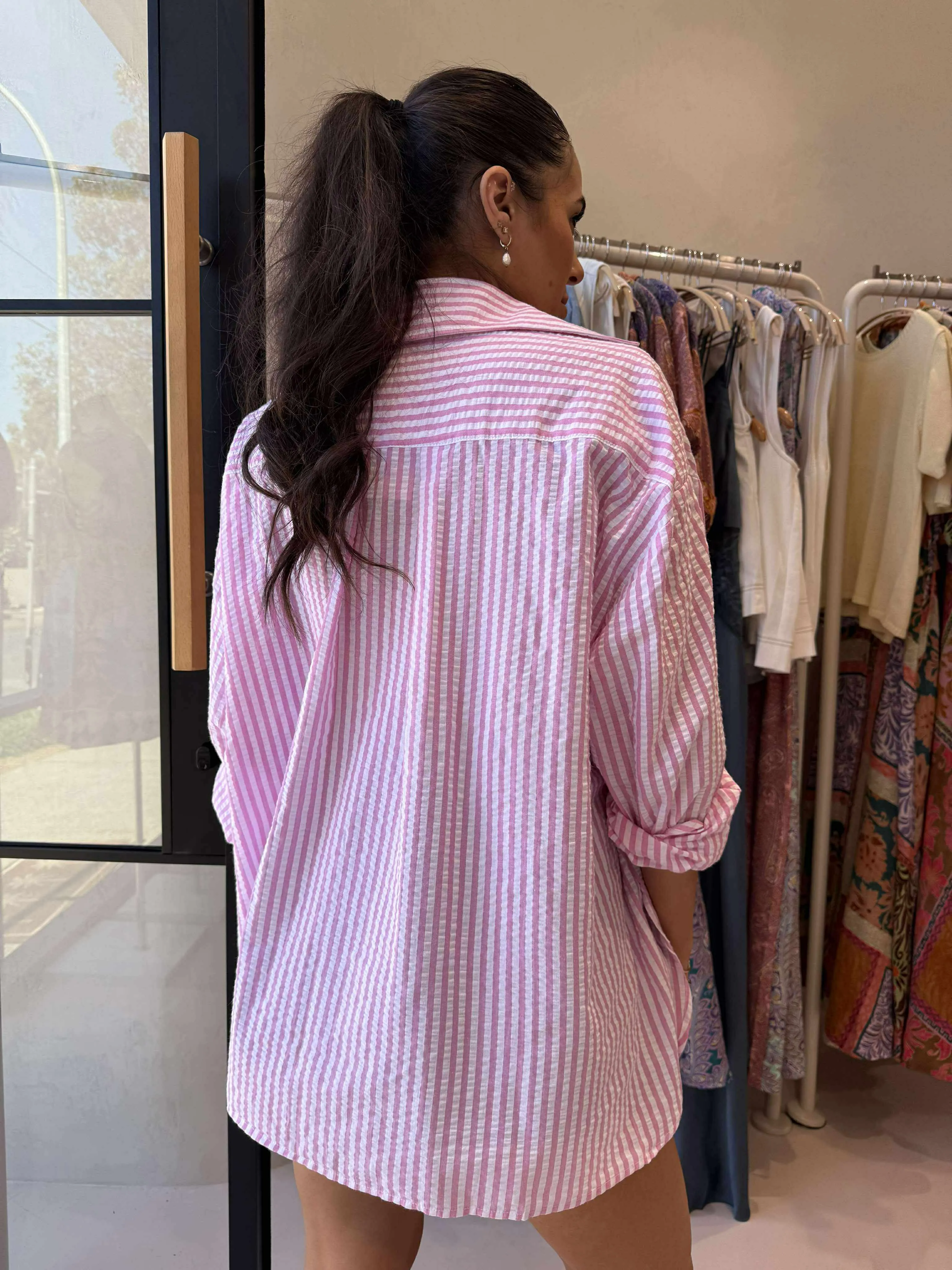 DALI TOP Button Down Collar Easy Care Fabric