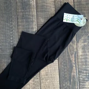Bamboo High Waisted Leggings Thermal Warm Holiday Outfit Flatlock Stitching Technique