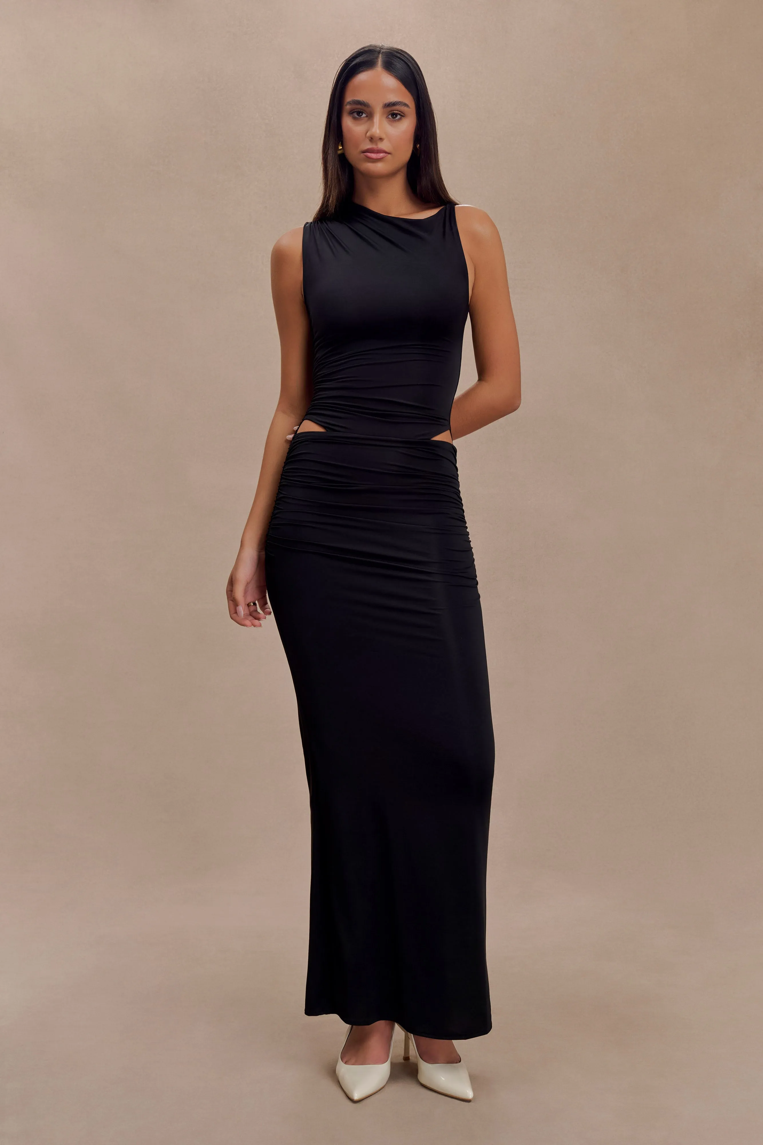 Flexible Style Kaia Slinky Cut Out Maxi Dress - Black
